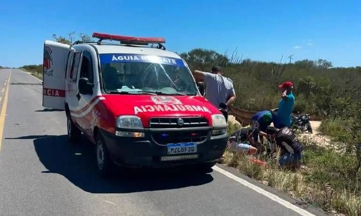 Idoso fica gravemente ferido em acidente na BA-409 entre Coité e Serrinha