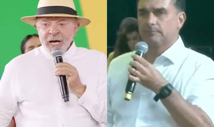 Lula e Flávio Bolsonaro fazem pedidos de voto antes da campanha; Lei Eleitoral veda a prática