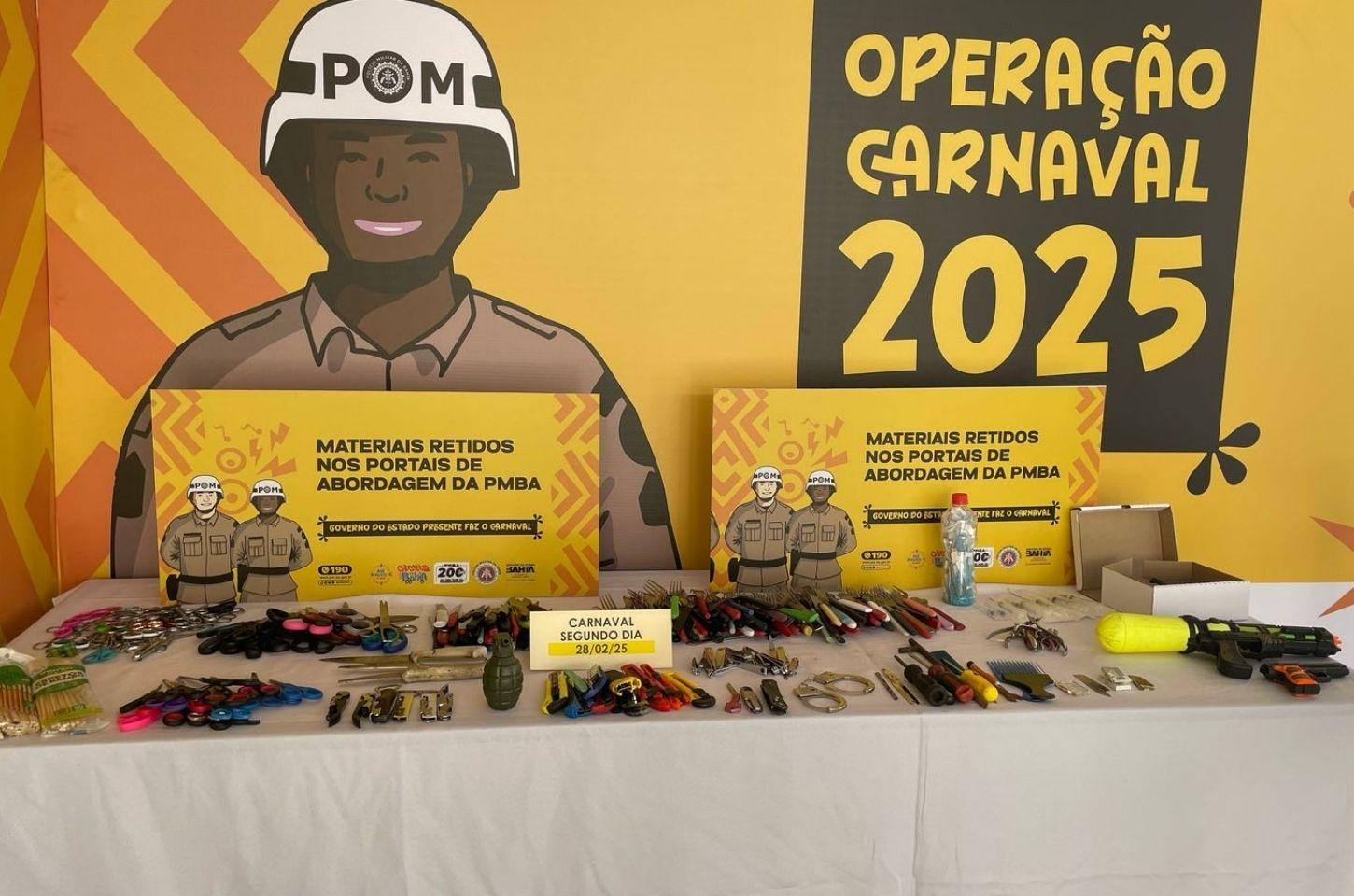 Mais de 1.000 objetos proibidos foram apreendidos no Carnaval em Salvador