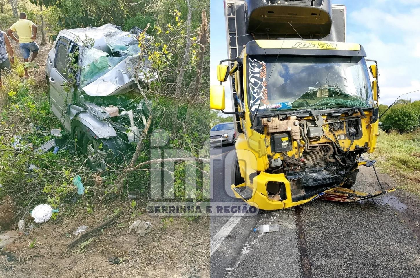 Acidente entre caminhão e carro deixa uma vítima fatal na BR-324