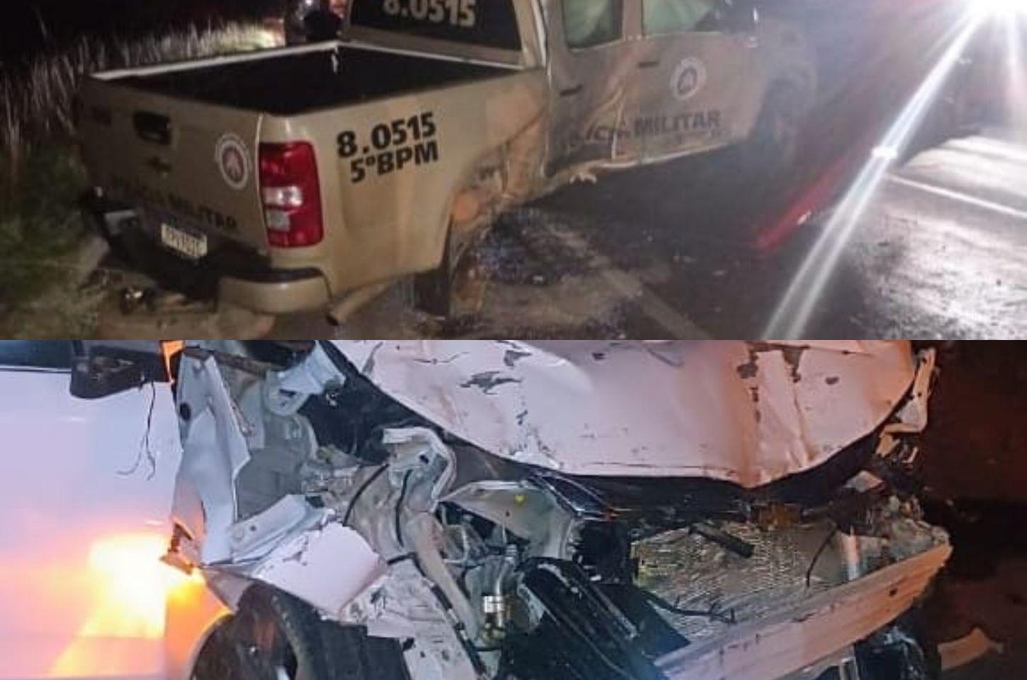 Condutor sem CNH colide com viatura da PM após perseguição na BR-116 Norte
