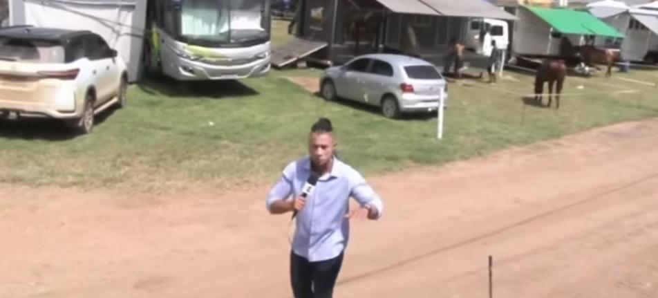 Jornalista da TV Subaé sofre acidente após montar em cavalo em Serrinha