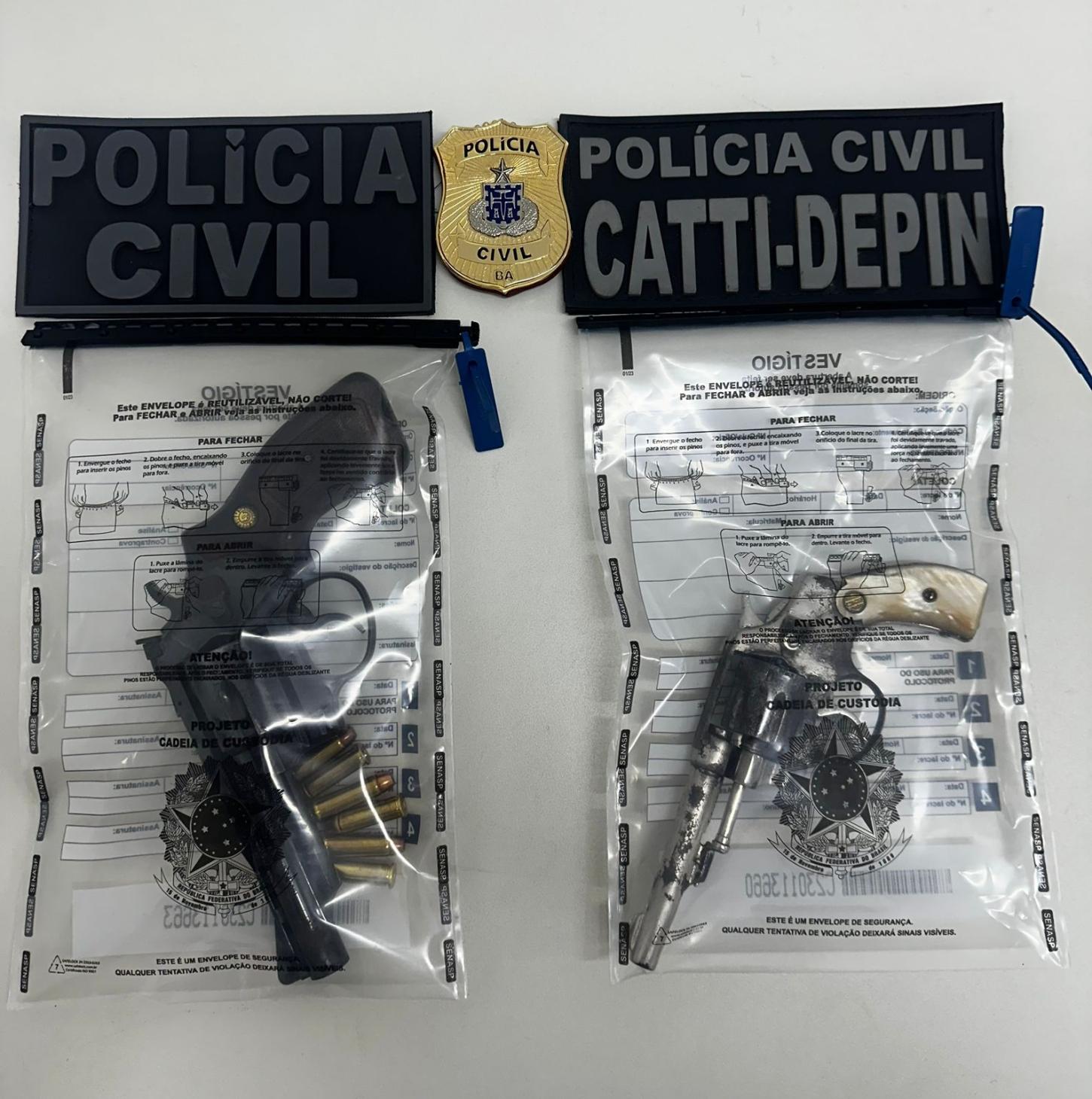 Polícia Civil apreende armas de fogo e prende suspeito em Serrinha