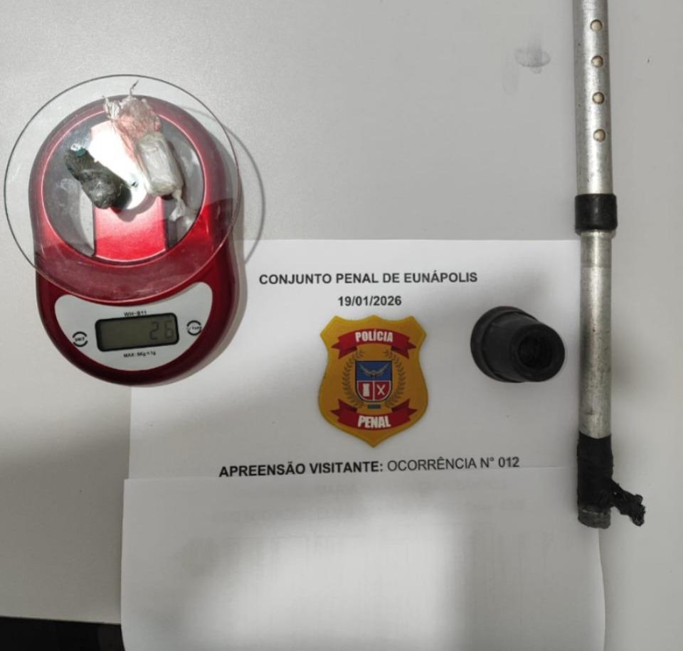 Seap frustra tentativa de entrada de visita em Presídio com material escondido em muleta