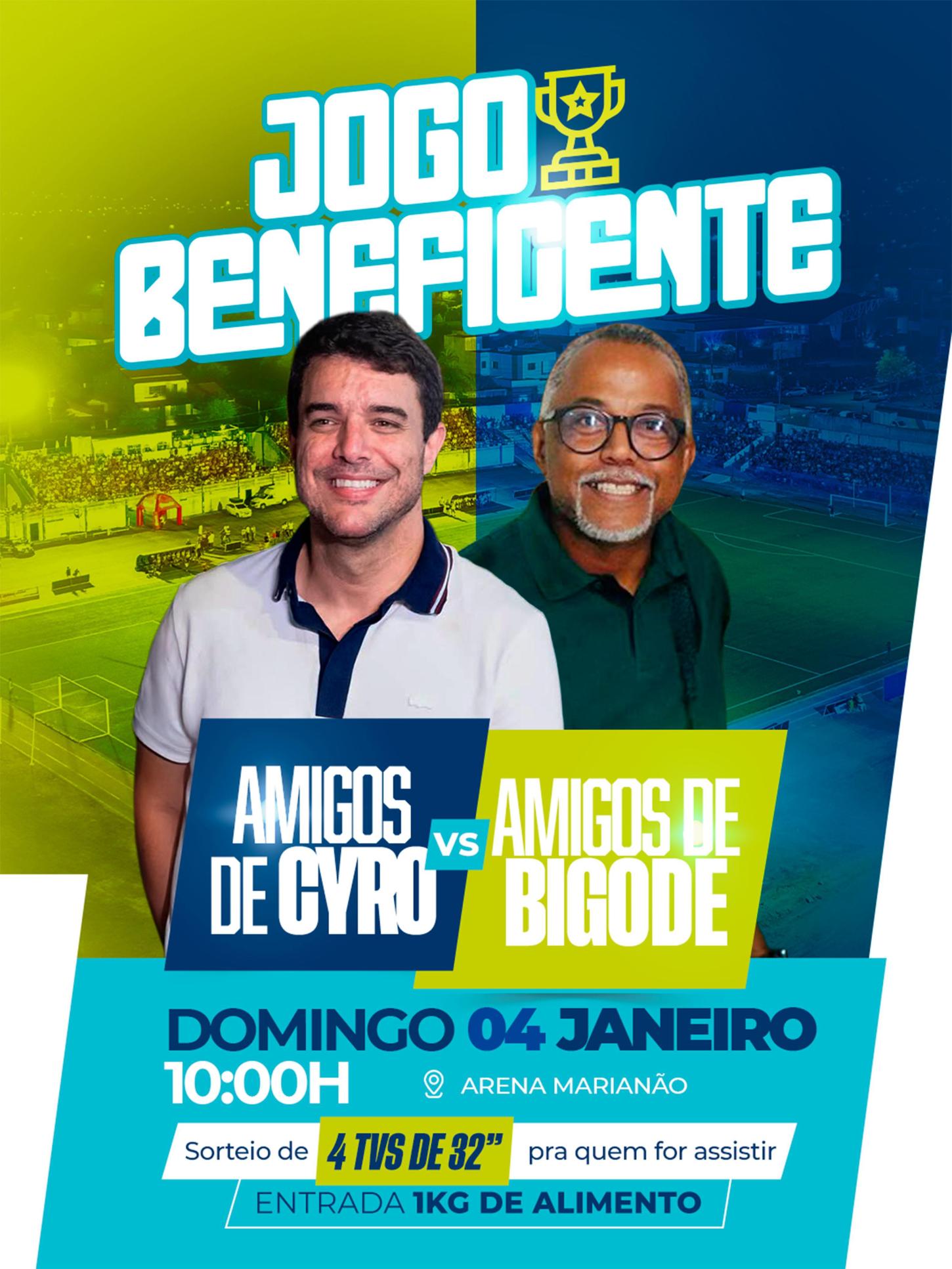 Solidariedade e resenha: amigos de Cyro x Amigos de Bigode abre o calendário esportivo em Serrinha
