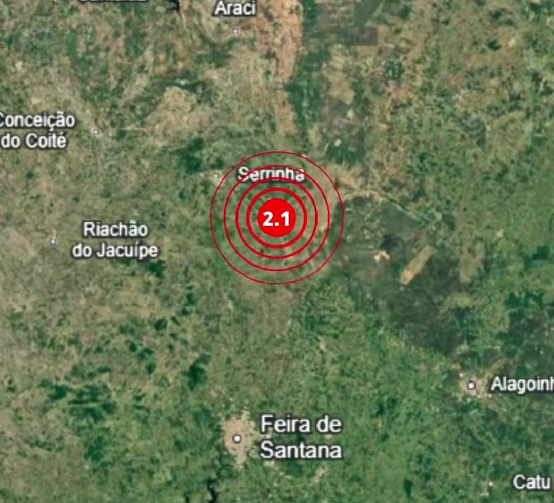 Tremor de terra de baixa magnitude é registrado nas proximidades de Serrinha