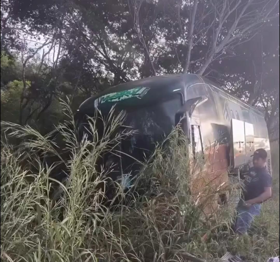 Vídeo: ônibus com banda que vai se apresentar em Serrinha sofre acidente a caminho de show