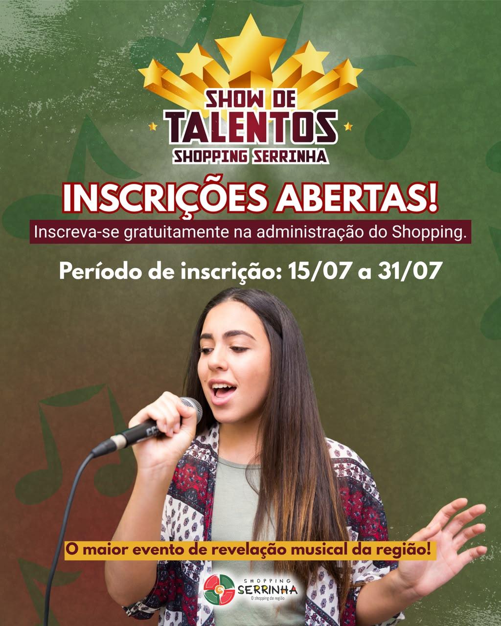 Shopping Serrinha abre inscrições para Show de Talentos com vagas para cantores de toda a região