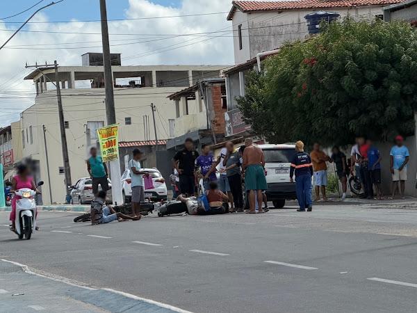 Colisão entre motos deixa três feridos em Barrocas