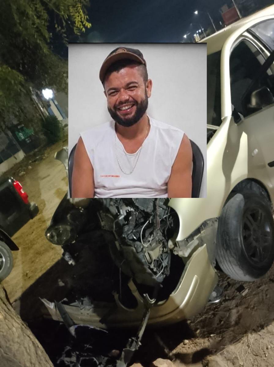 Homem morre após carro sair da pista e bater em árvore na BA-120, em Conceição do Coité