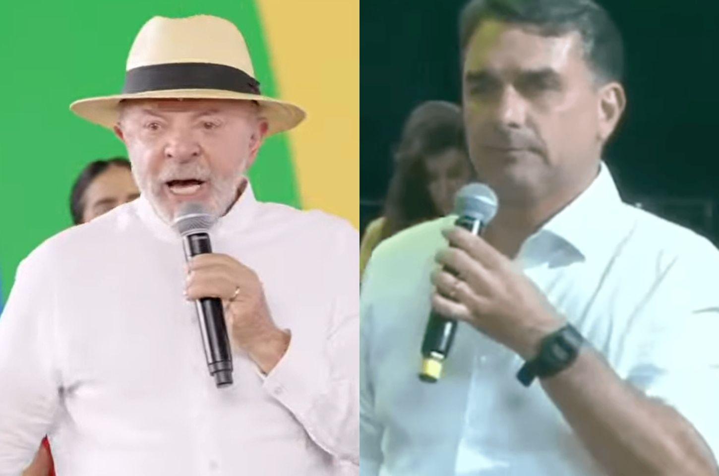Lula e Flávio Bolsonaro fazem pedidos de voto antes da campanha; Lei Eleitoral veda a prática