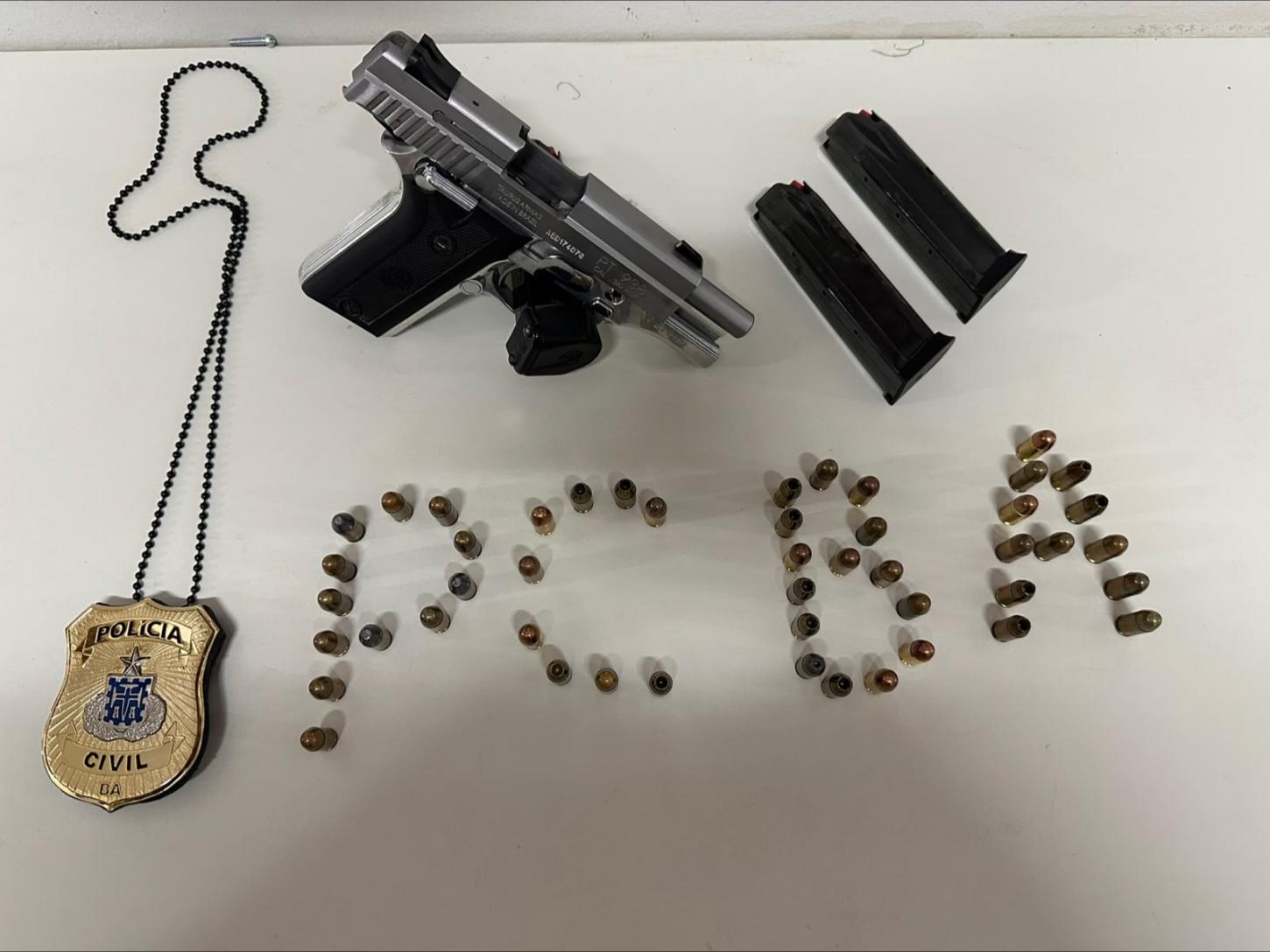 Homem é preso com pistola e 48 munições nas imediações do Parque da Vaquejada de Serrinha